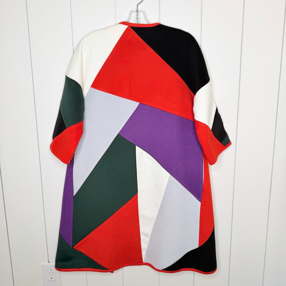 Vintage Chloe Paris Mod Colorblock Swing Coat Designer Trapeze M - Picture 2 of 12